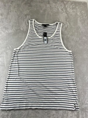 Camiseta sin mangas Marc by Marc Jacobs para hombre XL Wicken blanca multi rayas ¡NUEVA! Foto 1 de 4