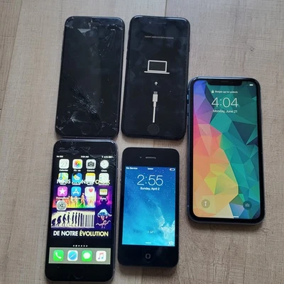 Apple iPhone 4 6 7 8 XR Lot of 5 Miscellaneous As Is Salvage Parts Disassembly - Image 1 of 4