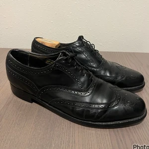 SIZE 10.5 VINTAGE FLORSHEIM ROYAL IMPERIAL WINGTIP LEATHER BROUGE SHOES - Picture 1 of 8