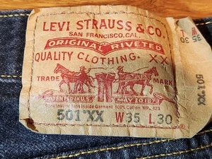 Levis 501 XX Jeans Herren 36x30 (gemessen 34x27) schwarz Button Fly Vintage 90 Denim - Bild 1 von 19