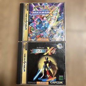Mega Man X3 X4 Sega Saturn game set used scratches case damage