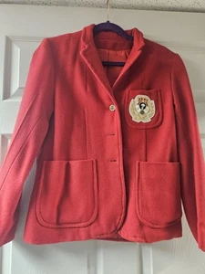 Vintage Chi Omega Embroidered Red Blazer Sears Sm/Med 1970s Sorority Rare  - Picture 1 of 6
