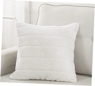 Capa de almofada 1 peça, pele sintética ultra macia 20 x 20 branca - Imagem 1 de 4