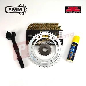 AFAM JT Recommended Gold Chain and Sprocket Kit fits Honda CRF110 F-K 2013-2021 - Picture 1 of 2