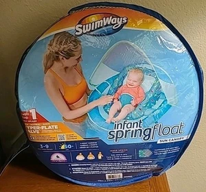 Swimways Infantil Primavera Flotador y Toldo Sol 3-9 Meses 50+ UPF 3 Puntos Arnés Nuevo con Etiquetas - Imagen 1 de 5
