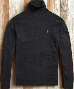 Polo Ralph Lauren waschbarer Rollkragenpullover aus Merinowolle Granit Gr. Große Neu mit Etikett - Bild 1 von 9