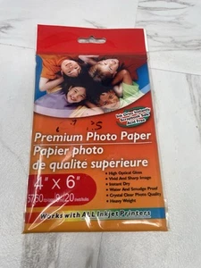 4x6" Glossy Premium Photo Paper – 20 Sheets - Picture 1 of 2