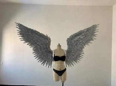 Disfraz de fantasía fotografía cosplay hecho a mano alas de ángel de plumas de ganso Foto 1 de 4