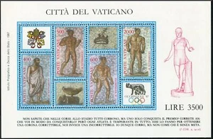 Vatican 792 ad sheet,MNH.Michel 920-923 Bl.9. OLYMPEX-1987.Ancient Mosaic. - Picture 1 of 1