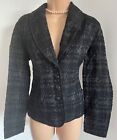 Size 10 Gerry Weber black textured wool nylon silk blazer jacket with pockets