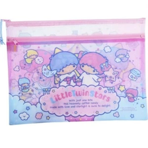 Little Twin Stars 2-Pocket A4 Ordner Dokument Akten Etui Reißverschluss Netztasche - Bild 1 von 2