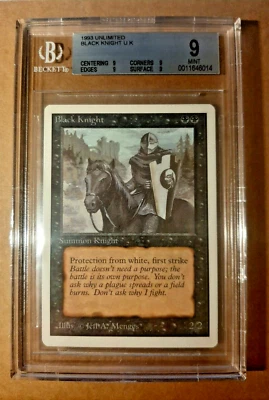 = Black Knight (Unlimited) = BGS 9 Q quad MINT MTG Magic the Gathering - Image 1 of 2