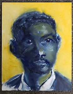 Original Portrait Painting Male Famous Actor Black Man My Friend artist M.Kravt - Picture 1 of 4