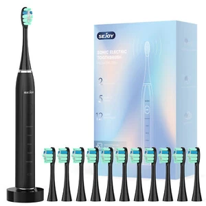 Sonic Electric Toothbrush USB Rechargeable Power Toothbrush with 12 Brush Heads - Picture 1 of 44