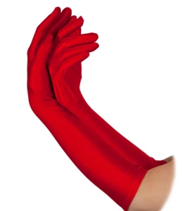 NEW Roaring 1920's Ladies Long Red Gloves Flapper Fancy Dress Accessories - Picture 1 of 1