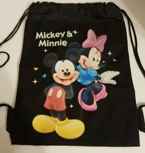 Mickey & Minnie Mouse Cinch Bag/Back Tote Disney Glitter Highlights 14" x 10.5" - Picture 1 of 4