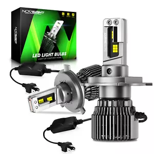 NOVSIGHT H4 9003 LED Headlight Bulbs 100W 22000LM 2-Sided White Kit Hi/Low Beam - Picture 1 of 15