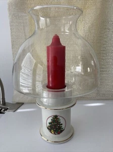 Classic Hurricane Lamp Vintage Christmas Candle Holder 10” Tall With Candle - Picture 1 of 9