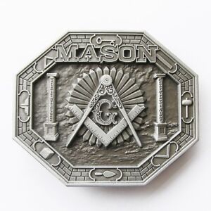 Original Masonic Free Mason Metal Belt Buckle