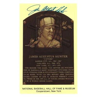 Tarjeta postal firmada por Jim Catfish Hunter HOF certificado de autenticidad JSA Yankees de Nueva York autógrafo Foto 1 de 3