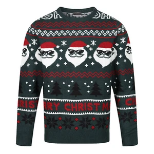 MENS CHRISTMAS JUMPER SANTA HO HO HO XMAS FESTIVE KNITWEAR CREW NECK M-2XL NEW - Picture 1 of 2
