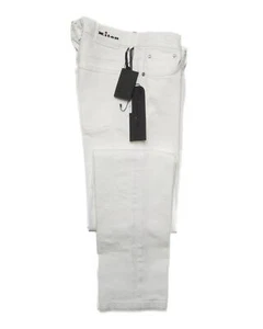 Pantalones de mezclilla Kiton Napoli $1,400 nuevos con etiquetas blancos calce ajustado ribete algodón elástico 33 - Imagen 1 de 9