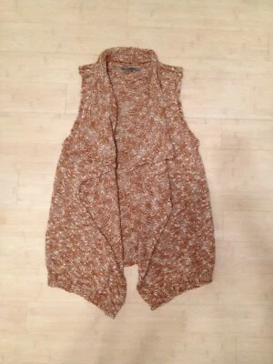 Usado en Excelente Condición Renee's NYC Accesorios Mujeres Marrón Sin Mangas Abierto Cárdigan en Cascada XS Foto 1 de 4