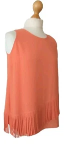 Joseph Ribkoff Orange Top Tassel Fringe Sleeveless 8 UK 36 EUR - Picture 1 of 14