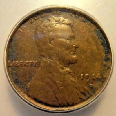 1914 D Lincoln Cent, KEY DATE, VF DETAILS, Low Mintage coin (14D801) - Image 1 of 4