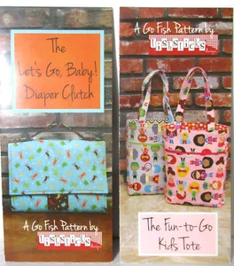 Fishsticks Designs Pattern Leaflets Baby Diaper Clutch Fun To Go Kids Tote Lot 2 - Picture 1 of 7