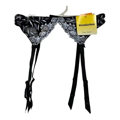 Liguero Wonderbra Negro Floral Bordado Magnolia 7513 Pequeño Foto 1 de 3