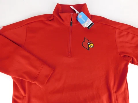 Adidas ClimaWarm Mens Louisville Cardinals Red Fleece Pullover QZ XL NEW $75 Cover