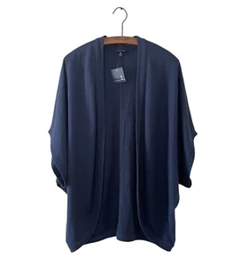 Neu mit Etikett Lands End offene Strickjacke Damen M blau Dolmanärmel Academia Corpcore - Bild 1 von 10