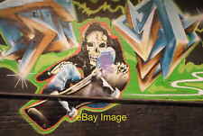 Photo 6x4 View of skateboarding skull street art in Leake Street Tunnel W c2018