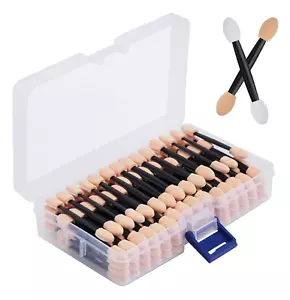 120PCS Disposable Dual Sides Eye Shadow Sponge Applicators with Container - Picture 1 of 7