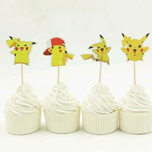 24 Pcs, picachu Cupcake Toppers Kids Birthday Party Supplies. - Picture 1 of 1