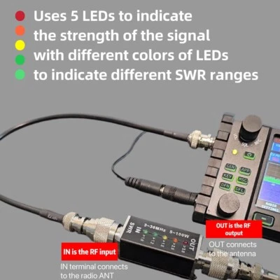 Accurate Signal Strength Measurement with LED SWR Meter 330MHz Frequency - Image 1 of 4
