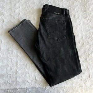 Cult of Individuality Jeans Mens 33x33 Black Rockabilly Slim Distressed Zip Fade - Picture 1 of 13