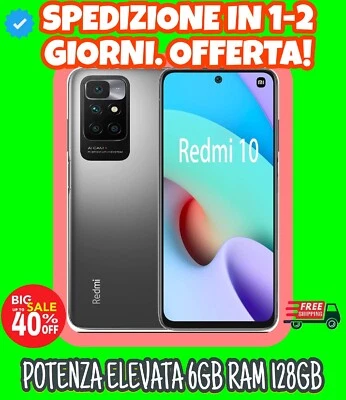 Redmi Note 10 - Smartphone 128GB, 6GB RAM, Dual Sim, Grigio, TV, Octa-coreVeloce - Immagine 1 di 4