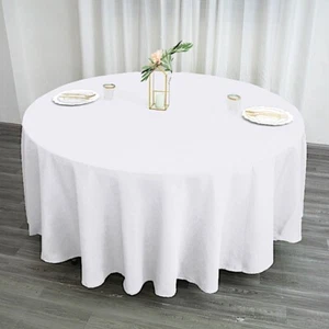 24 pcs Wholesale Lot 108" ROUND POLYESTER TABLECLOTHS Wedding Catering Supplies - Picture 1 of 8
