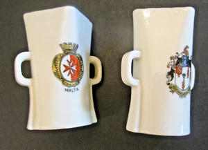 Vintage W.H. Goss Crested China Heraldic Model Irish Mather Holz Trinkbecher - Bild 1 von 7