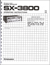 Pioneer SX-3800 Stereo Receiver Owners Manual