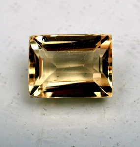 Lab Grown Yellow Citrine Baguette Shape 9.65 Ct Certified Loose Gemstone Brazil - Picture 1 of 5