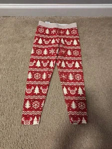 Christmas Mickey Disney Red Leggings Girls - Size S - Good Condition - Picture 1 of 3