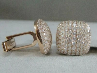 Gemelos para hombre 2 quilates corte redondo circonita cúmula forma de cojín enchapado en oro amarillo de 14 quilates Foto 1 de 4