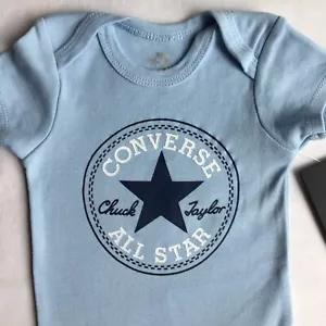 Converse All Star shirt size 0 6 months NWT one piece snap Boys Girls Baby Girls - Picture 1 of 12