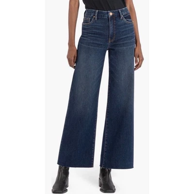 KUT From The Kloth Meg Fab Ab Extra Wide Leg Jeans Women 10 Dark Wash Denim Chic - Image 1 of 4