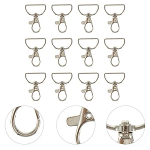 24pcs Lobster Clasp Swivel Snap Hooks D Ring Keychain Hook Lanyard Clips - Foto 1 di 12