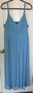 Torrid Plus Size 2 Soft Mesh Pleated Light Sky Blue Sun Maxi Dress V-Neck 2X - Picture 1 of 4