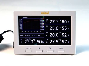 Wireless weather station with 5 sensors, 5 channels, color screen, data logger - Picture 1 of 10